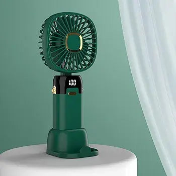 Foldable Rechargeable Neck Fan With Phone Stand