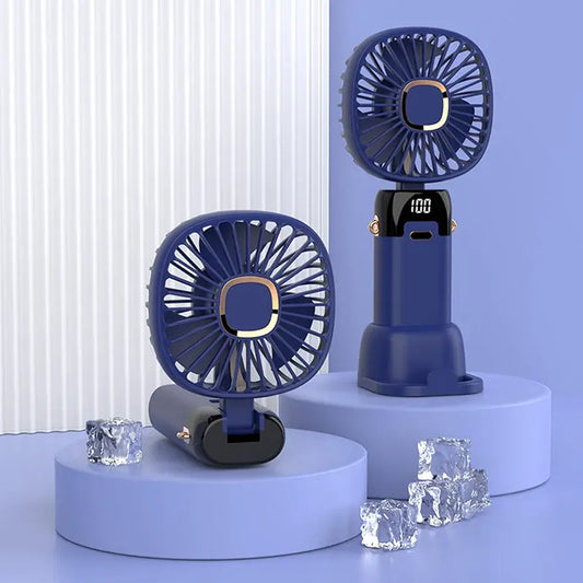 Foldable Rechargeable Neck Fan With Phone Stand