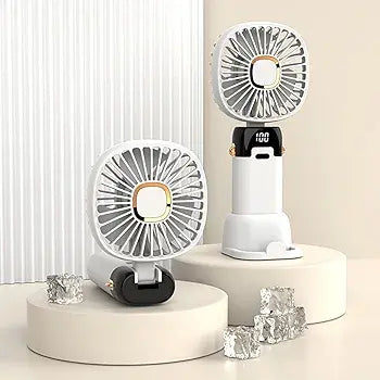 Foldable Rechargeable Neck Fan With Phone Stand