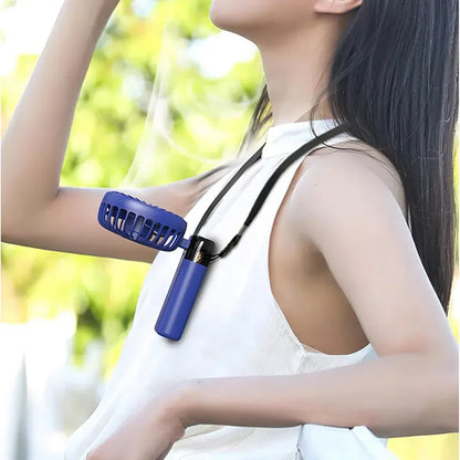 Foldable Rechargeable Neck Fan With Phone Stand