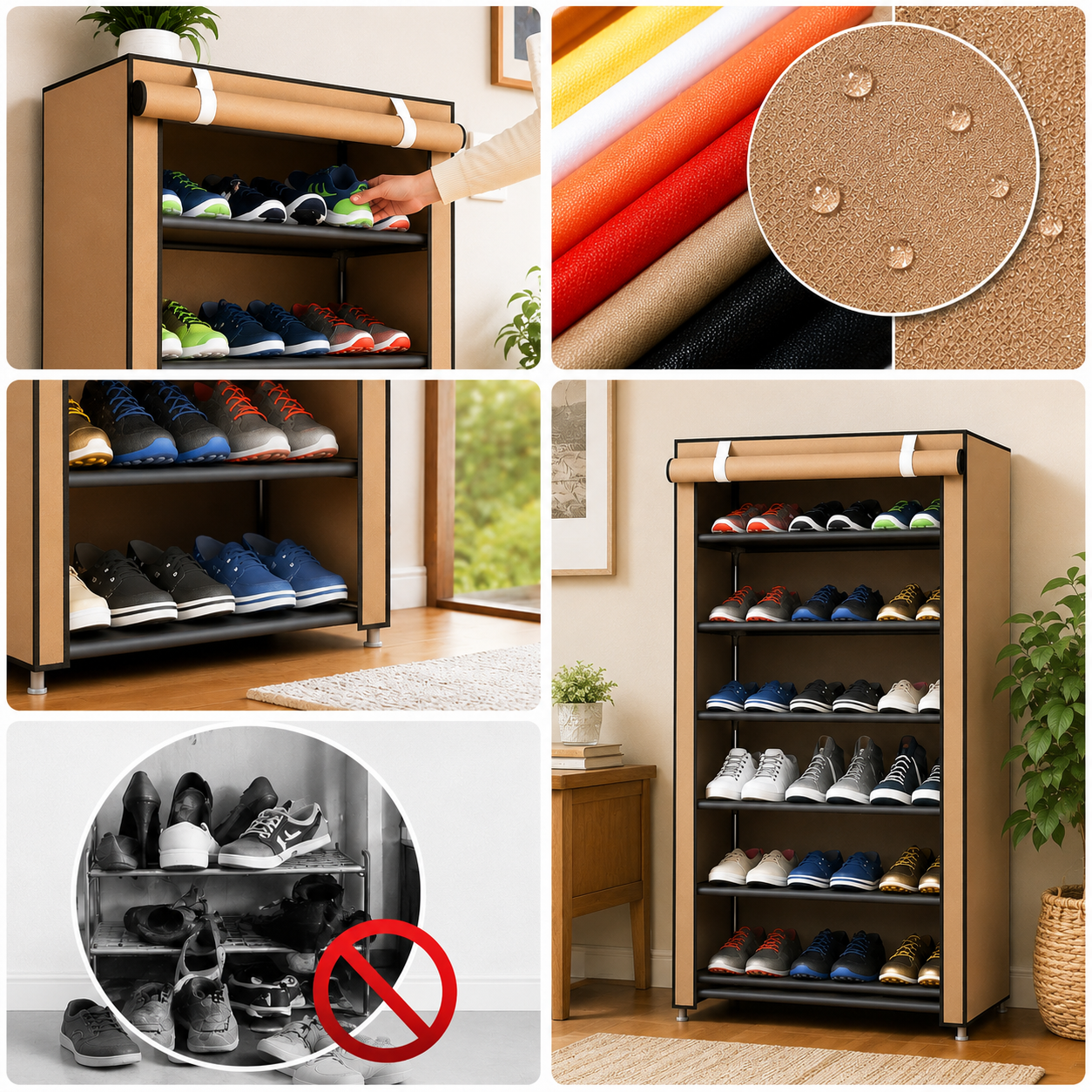 RACKORA - 7/8/9 Layer Portable Dustproof Shoe Storage Rack