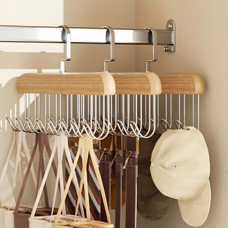 Rotating Wooden Accessory Hanger Organizer