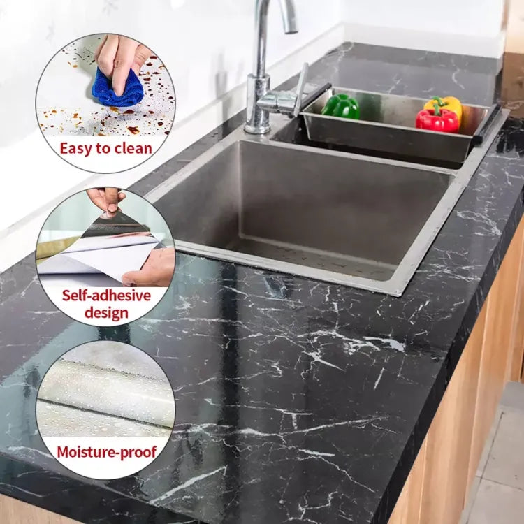 Self Adhesive Marble Sheet Sticker For Kitchen,(60×200)