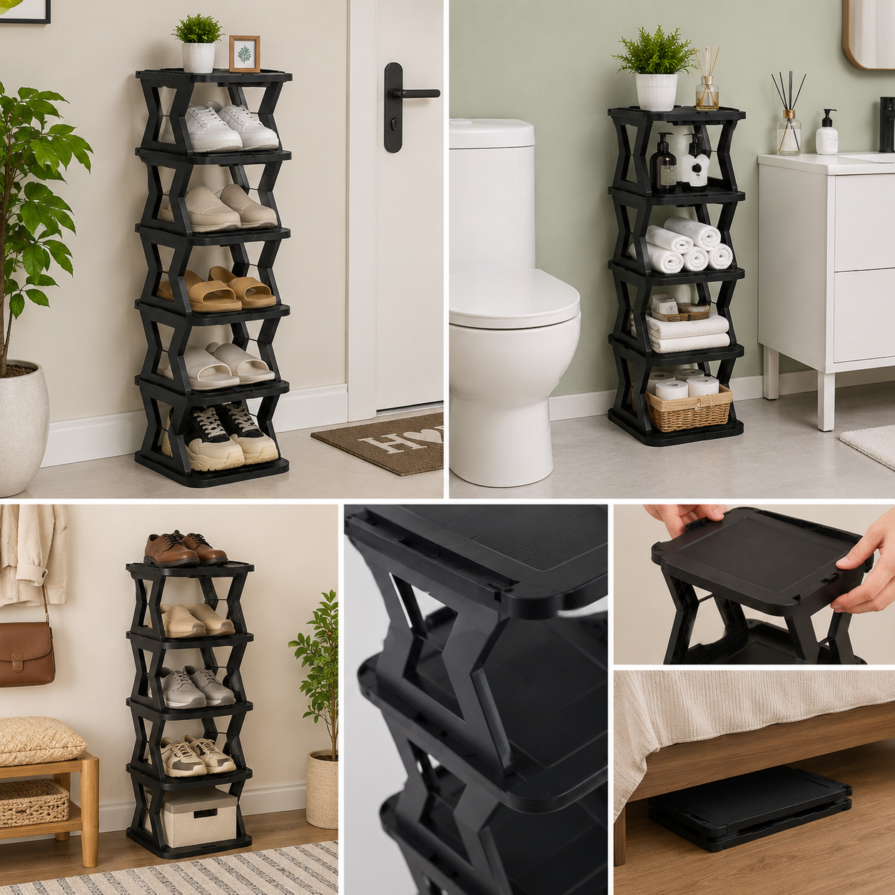 STEPNEST - 5 Tier X Shape Shoe Storage Rack