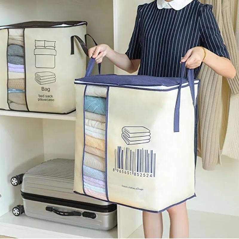 Printed Blanket Storage Bag With Handles