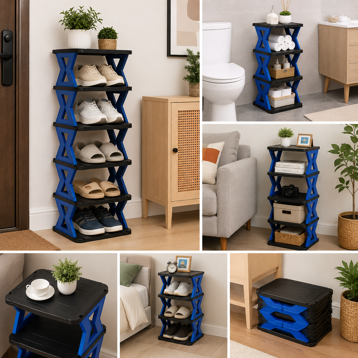 STEPNEST - 5 Tier X Shape Shoe Storage Rack