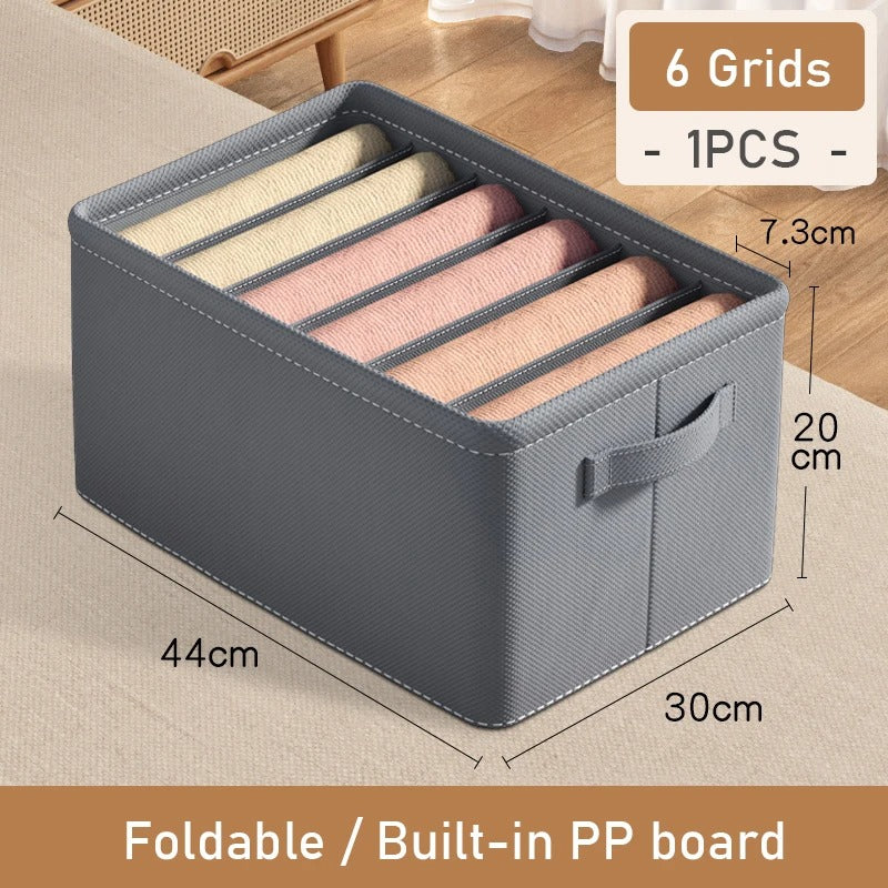 Foldable 6 Grid Clothes Organizer